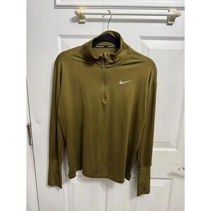 Nike Womens Running Greenish 1/4 Zip Long Sleeve Size Medium
